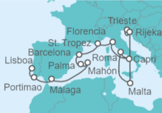 Itinerario del Crucero Desde Trieste (Italia) a Lisboa - Regent Seven Seas