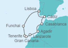Itinerario del Crucero Europa: España, Marruecos e Islas Canarias - NCL Norwegian Cruise Line
