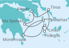 Itinerario del Crucero Grecia - Ponant