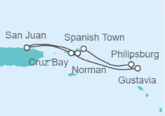 Itinerario del Crucero Aventura en las Islas de Sotavento - Seadream Yacht Club