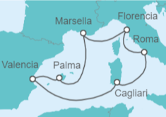 Itinerario del Crucero Italia, Francia, España - MSC Cruceros