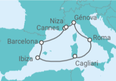Itinerario del Crucero España, Italia - MSC Cruceros