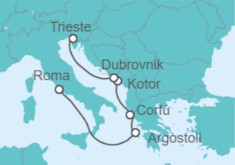 Itinerario del Crucero Grecia, Montenegro y Croacia - Cunard