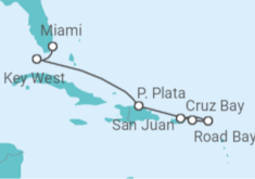 Itinerario del Crucero De San Juan a Miami  - Explora Journeys