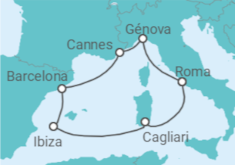 Itinerario del Crucero Melodías del Mediterráneo TI - MSC Cruceros