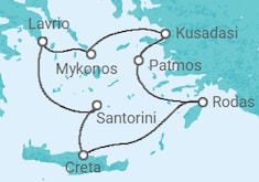 Itinerario del Crucero Atenas y el azul de las Islas Griegas - Celestyal Cruises