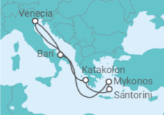 Itinerario del Crucero Venecia, Adriático e Islas Griegas - Costa Cruceros