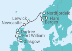 Itinerario del Crucero Reino Unido, Noruega - Ponant