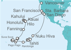 Itinerario del Crucero Relatos del Pacífico Sur - Holland America Line