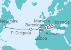Itinerario del Crucero Trasatlántico: Barcelona a Nueva York - NCL Norwegian Cruise Line