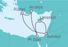 Itinerario del Crucero Chipre, Israel, Grecia - AIDA