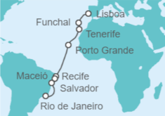 Itinerario del Crucero Desde Lisboa a Rio de Janeiro - NCL Norwegian Cruise Line