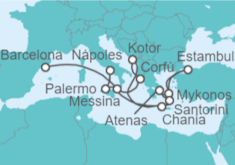 Itinerario del Crucero Desde Nápoles (Pompeya) a Barcelona - Princess Cruises