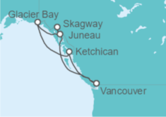 Itinerario del Crucero Viaje Completo a Alaska desde Barcelona  - Princess Cruises