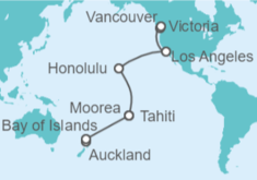 Itinerario del Crucero Nueva Zelanda, Polinesia Francesa, Estados Unidos (EE.UU.), Canadá - Princess Cruises