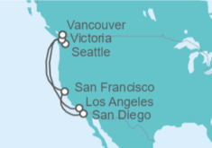Itinerario del Crucero Estados Unidos (EE.UU.), Canadá - Princess Cruises