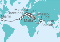 Itinerario del Crucero De Dubái a Miami - Princess Cruises
