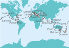 Itinerario del Crucero Vuelta al Mundo  - Princess Cruises