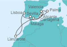 Itinerario del Crucero España, Portugal - AIDA
