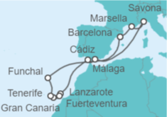 Itinerario del Crucero Sabores exóticos y paisajes lunares - Costa Cruceros