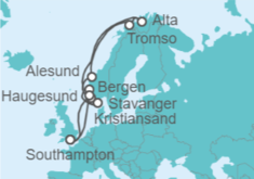Itinerario del Crucero Trompso, Alesund y Bergen - NCL Norwegian Cruise Line