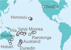 Itinerario del Crucero Nueva Zelanda y Pacífico Sur - Holland America Line
