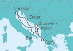 Itinerario del Crucero Italia, Croacia, Grecia, Montenegro - MSC Cruceros