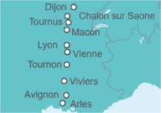 Itinerario del Crucero Desde Arles (Francia) a Chalon sur Saone - AmaWaterways