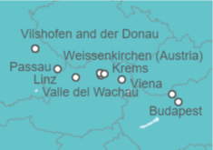 Itinerario del Crucero Desde Vilshofen and der Donau (Alemania) a Budapest (Hungría) - AmaWaterways