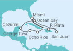 Itinerario del Crucero Puerto Rico, Estados Unidos (EE.UU.), Jamaica, Islas Caimán, México - MSC Cruceros