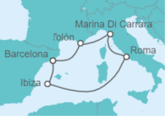 Itinerario del Crucero El irresistible Mediterráneo y Roma - Virgin Voyages