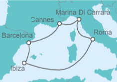 Itinerario del Crucero Barcelona a Cannes, Roma y Más - Virgin Voyages