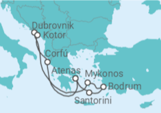 Itinerario del Crucero Noches Estrelladas en Grecia y Croacia  - Virgin Voyages