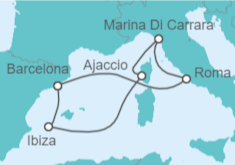 Itinerario del Crucero De Barcelona a Roma y Más - Virgin Voyages