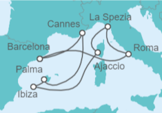 Itinerario del Crucero Barcelona, Palma, Roma y mucho Más  - Virgin Voyages
