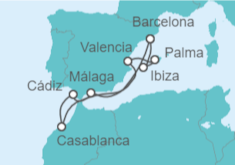Itinerario del Crucero Sur de España y Casablanca  - Virgin Voyages