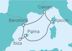 Itinerario del Crucero De Barcelona a Palma, Ibiza y Más  - Virgin Voyages
