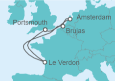 Itinerario del Crucero De Portsmouth a Ámsterdam y Burdeos - Virgin Voyages