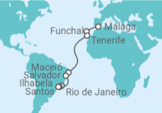 Itinerario del Crucero Portugal, España, Brasil - MSC Cruceros