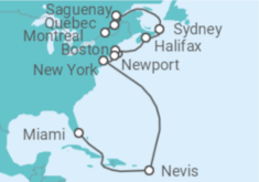Itinerario del Crucero Desde Montreal (Canadá) a Miami (EEUU) - Oceania Cruises
