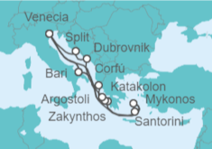 Itinerario del Crucero Italia, Grecia, Croacia - Costa Cruceros