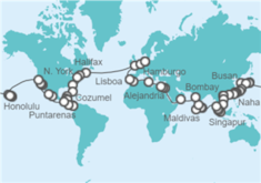 Itinerario del Crucero Vuelta al mundo 2026 Aida - AIDA