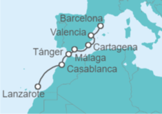 Itinerario del Crucero De Lanzarote a Barcelona - Explora Journeys