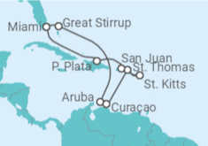 Itinerario del Crucero Curaçao, Aruba y República Dominicana - NCL Norwegian Cruise Line