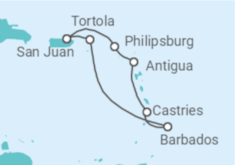 Itinerario del Crucero Islas Vírgenes - Reino Unido, Barbados, Santa Lucía, Antigua Y Barbuda, Saint Maarten - Virgin Voyages