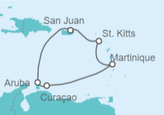 Itinerario del Crucero Aruba, Curaçao, Martinica - Virgin Voyages
