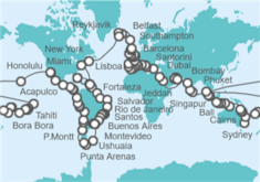 Itinerario del Crucero Vuelta al mundo 2026 Oceania Cruises - Oceania Cruises