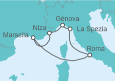 Itinerario del Crucero Francia e Italia - Cunard