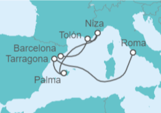 Itinerario del Crucero De Roma a Barcelona - Cunard