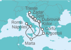 Itinerario del Crucero Adriático y Mediterráneo  - Cunard